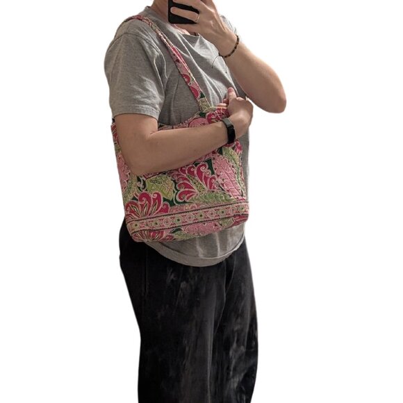 Vera Bradley, Pinwheel Pink Handbag Purse Tote, Vintage - Picture 3 of 9